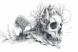 draw ink and pencil illustration for you