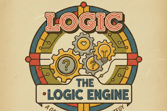 design a clever vintage logic game logo