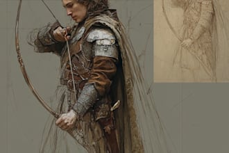 create dark art medieval detailed hand drawn illustration