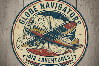 design a classic vintage plane logo
