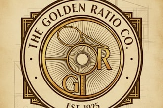 design an elegant vintage golden ratio logo