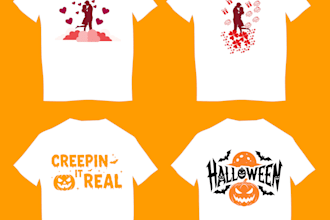 design cute spooky romantic tshirt design for print on demand