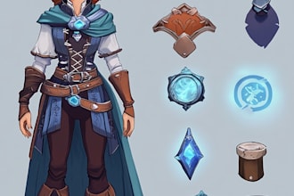 2d character design, 2d game character for your game