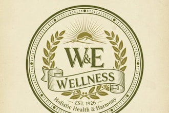 design a calming vintage wellness logo