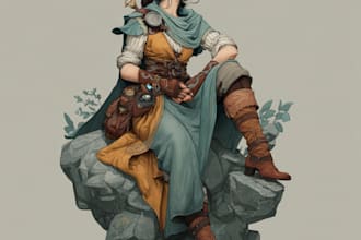 draw dnd character art, fantasy illustration or concept art