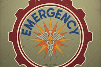 design a powerful vintage emergency logo