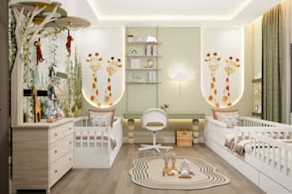 design a functional and playful kids bedroom with 3d renders