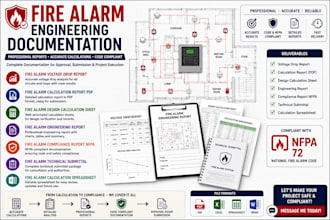 fire alarm calculation report, voltage drop report, nfpa compliance report