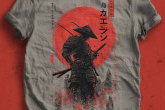 do a japanese t shirt illustration
