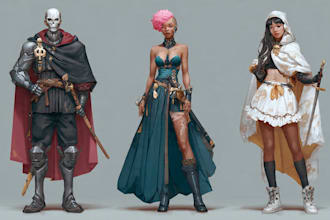 create scifi, fantasy, superhero character design