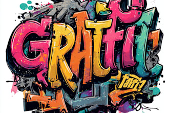 create your name or logo in graffiti art style with characters