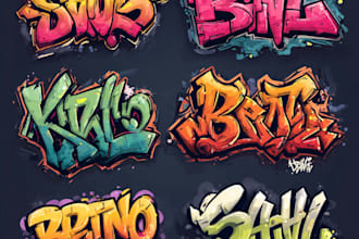 design cool graffiti art for your logo or name