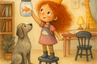illustrate whimsical watercolor children story book illustration