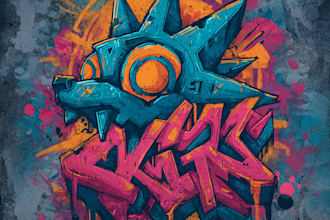 design a hand lettering graffiti signature logo