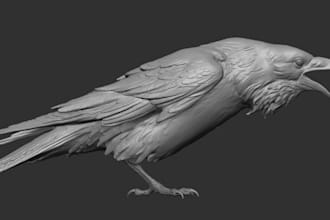 do 3d pet sculpt,3d bird statues,3d printable model,3d creature miniature,zbrush