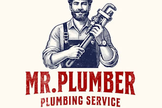 design a clean logo for plumbers and plumbing businesses