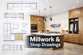 create accurate shop drawings for millwork, kitchen cabinets, and wardrobes