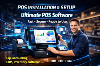 setup pos system, erp, CRM, accounting and inventory management