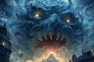 draw fantasy landscape or enviroment art