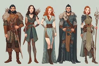 design dnd character, fantasy character, dnd party