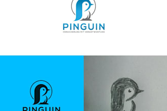 do modern professional penguin logo with unlimited revision