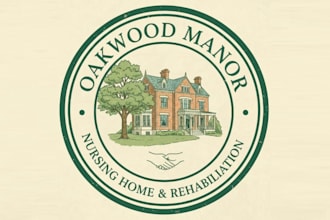 make unique vintage nursing home logo for your business