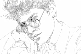draw anything using vector line art illustration outline