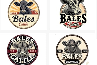 create modern cattle logo design