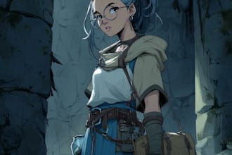 your dnd character art or rpg character, character design