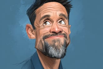 draw a digital caricature cartoon from a photo