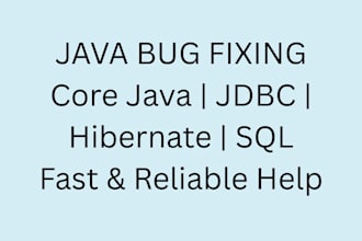 fix java bugs using core java, jdbc, hibernate, and sql