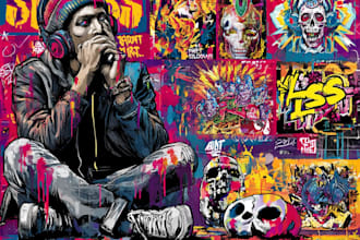 create custom graffiti art designs murals and wall arts