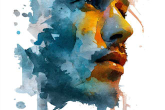 paint weird, abstract watercolor portraits for unique people