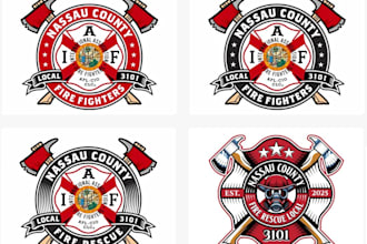 design custom professional fire firefighters logo