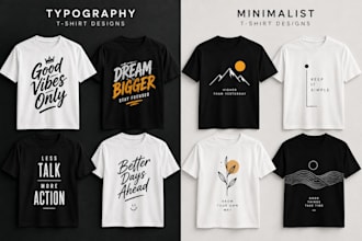 create awesome typography and minimalist t shirt design