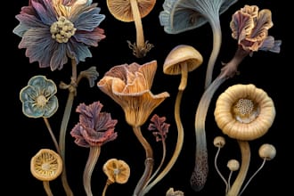 craft captivating fungi and botanical art