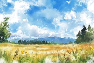 paint landscapes in watercolor