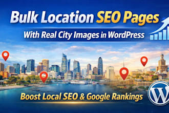 create bulk location based SEO pages with real city images in wordpress