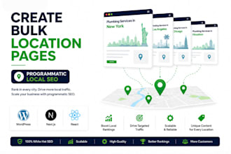 create bulk location pages, programmatic local SEO, wordpress, nextjs, react
