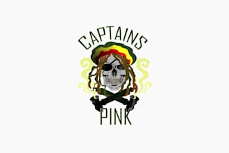 design a clean and minimalist captains pink logo
