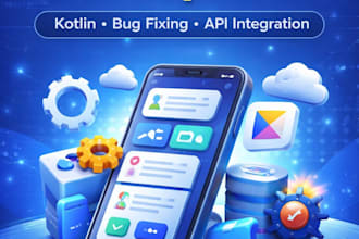 develop android apps in kotlin with mvvm, API integration and firebase