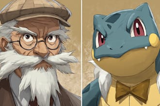 draw characters in the style of pokemon