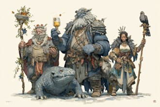 design custom dnd party portraits and group art