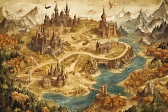 design a unique vector map, realistic or fantasy