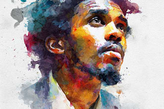 paint weird, abstract watercolor portraits for unique people