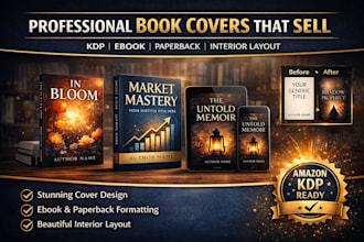 design professional book cover for ebook or paperback layout