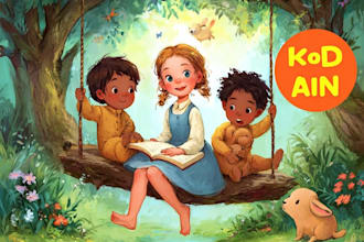 design children story book, child book illustration, picture book illustration