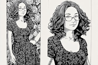 design unique linocut and woodcut style illustrations
