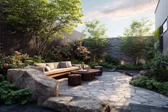 create backyard landscape design rendering