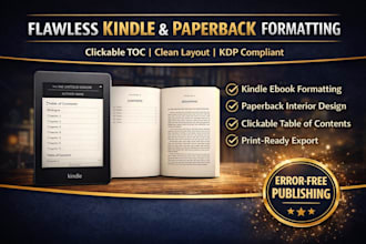 kindle ebook formatting, book formatting, paperback formatting for KDP manually